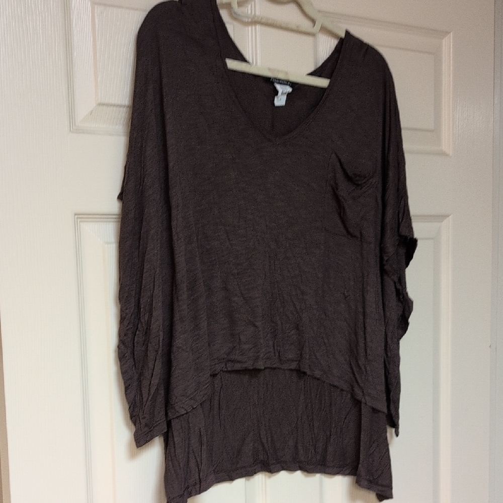 Freeloader Deep Brown V-Neck Blouse